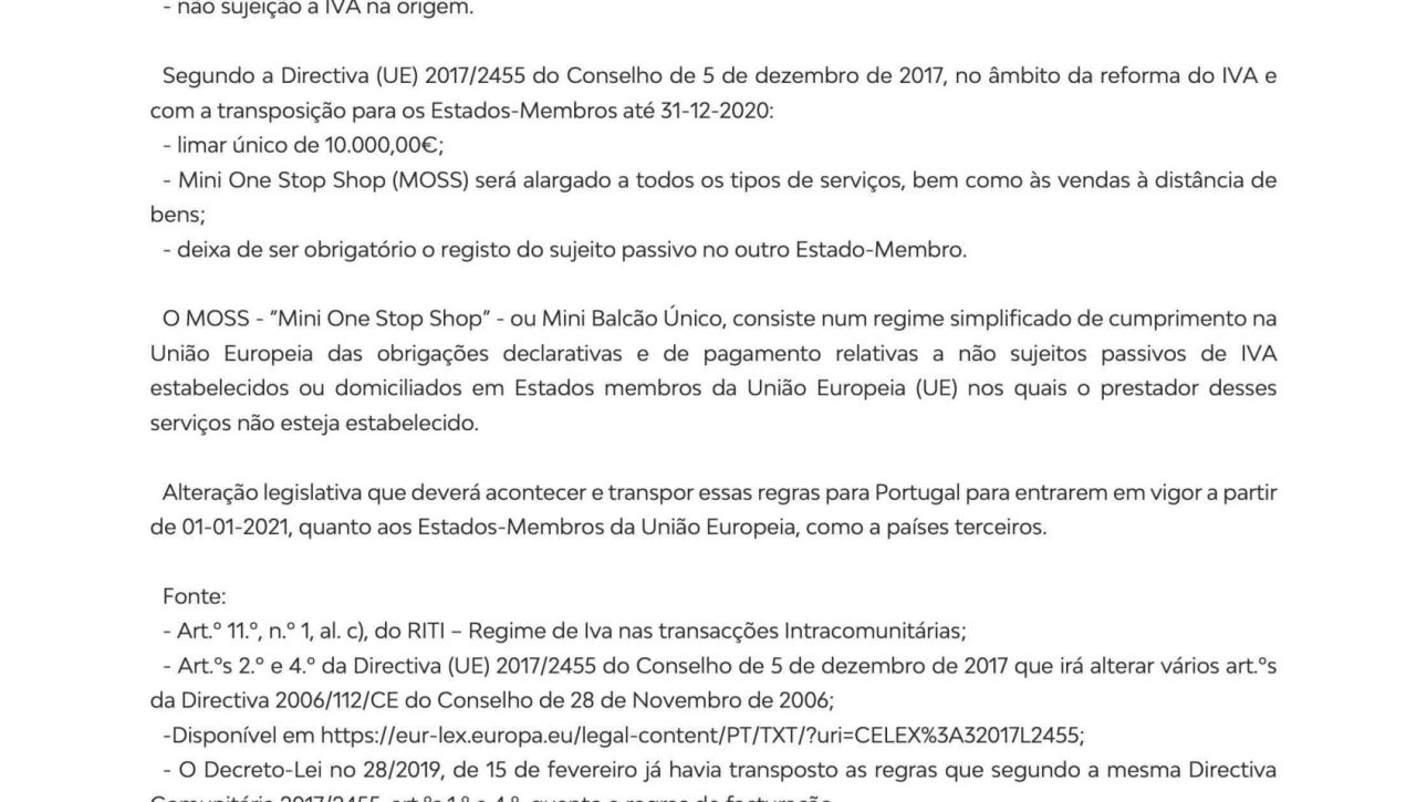 IVA Intracomunitário cavaleiro associados advogados direito fiscal