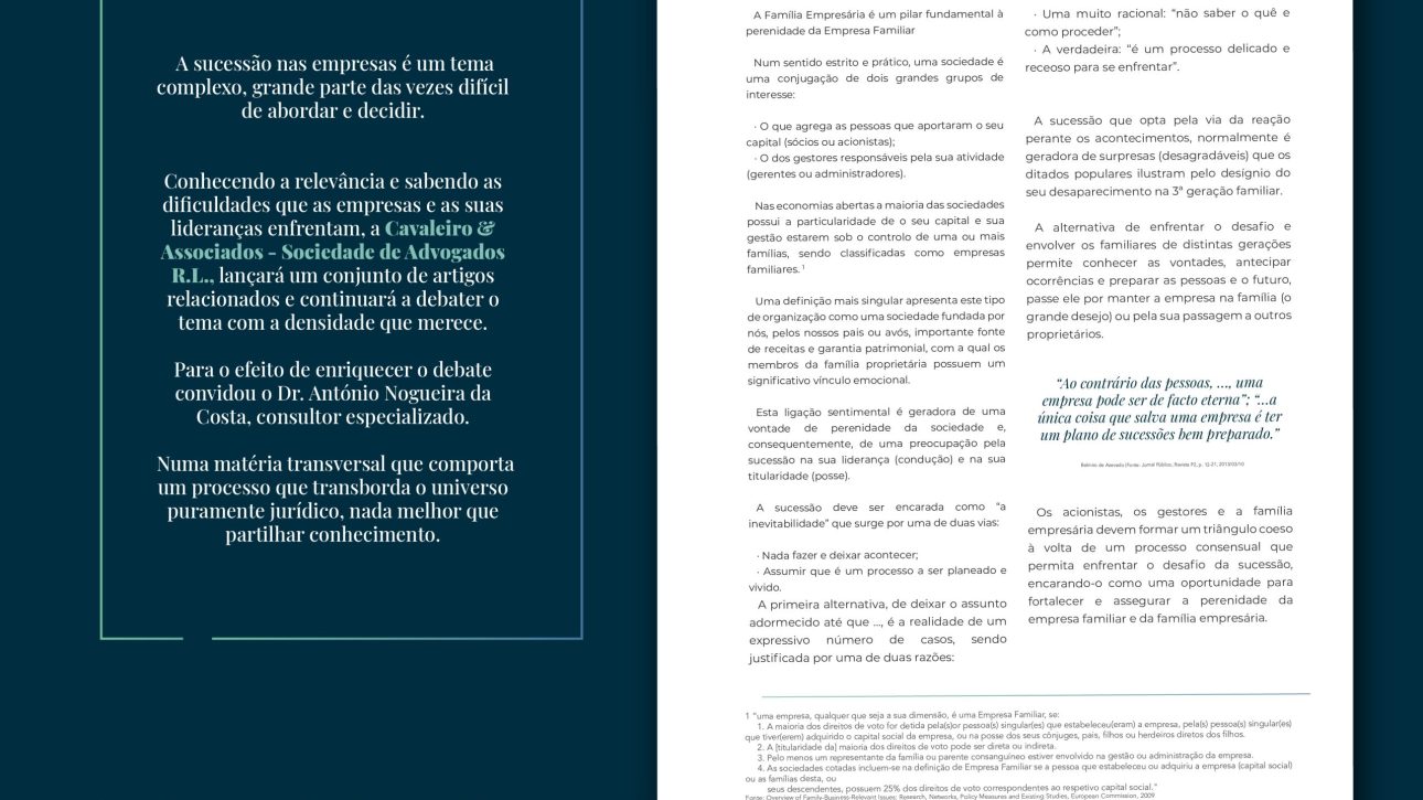 Sucessão na empresa familiar por Dr. António Nogueira da Costa