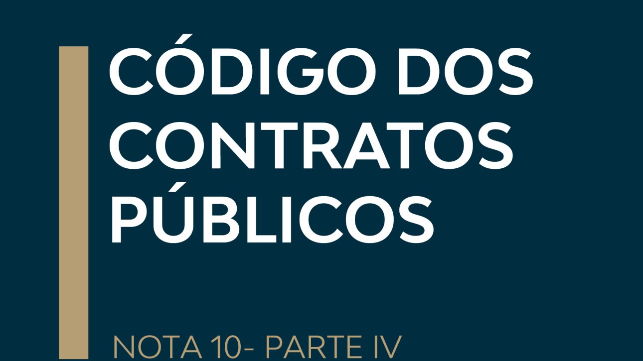 CÓDIGO DOS CONTRATOS PÚBLICOS