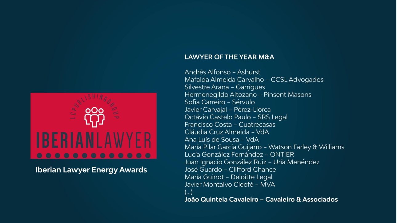 Iberian Lawyer Energy Awards 2023 | LAWYER OF THE YEAR M&A