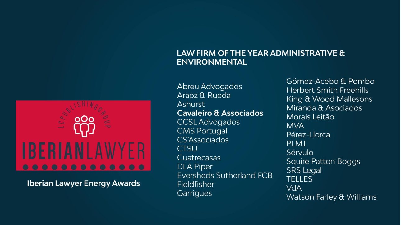 Iberian Lawyer Energy Awards 2023 | LAW FIRM OF THE YEAR ADMINISTRATIVE & ENVIRONMENTAL