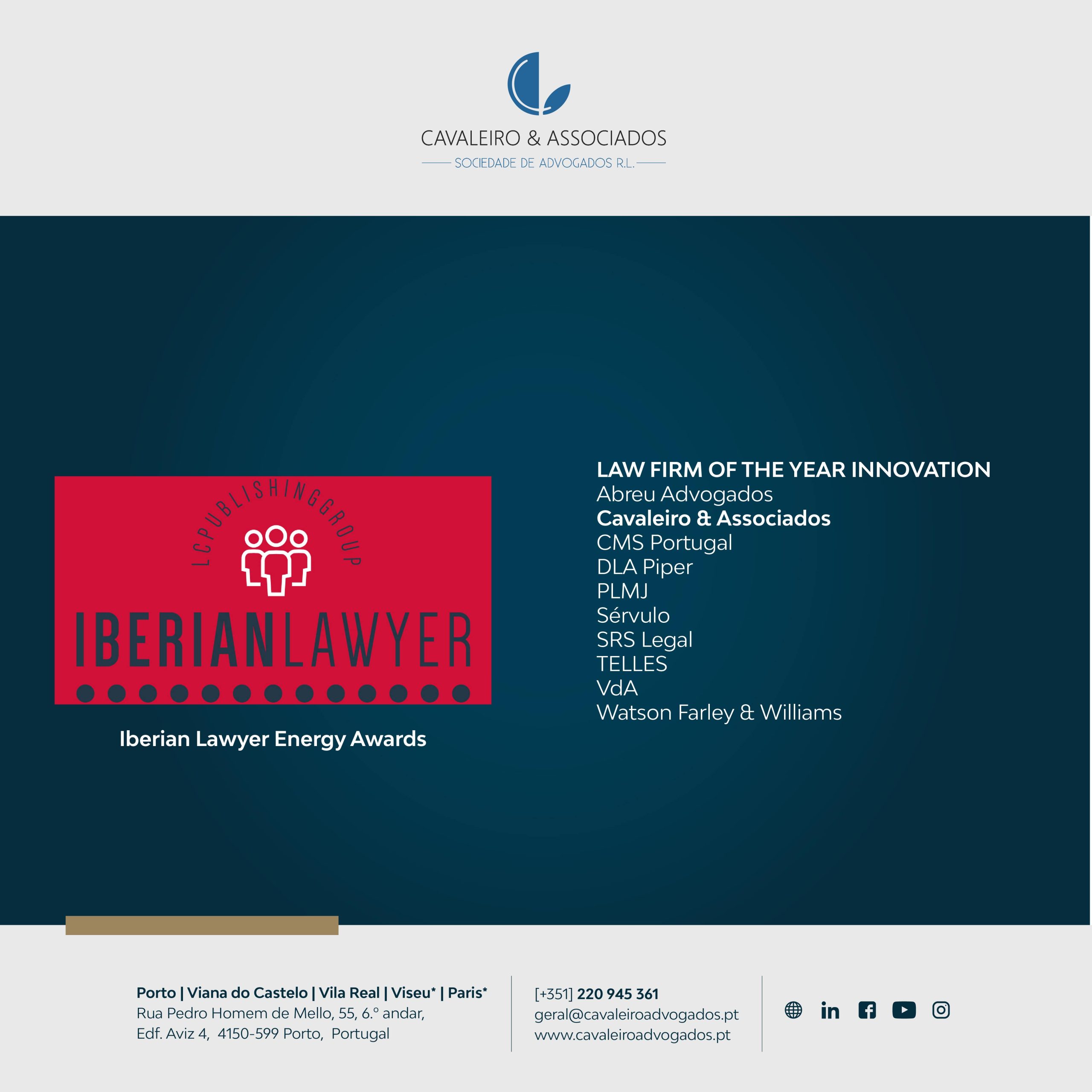 Iberian Lawyer Energy Awards 2023 | LAW FIRM OF THE YEAR INNOVATION