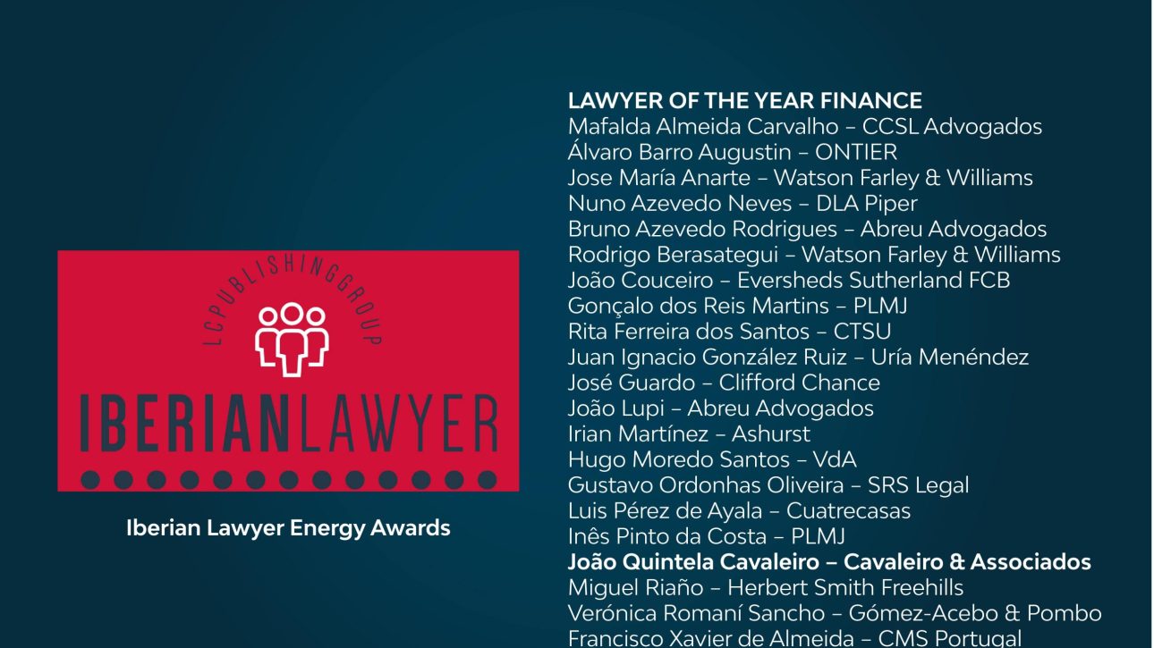 Iberian Lawyer Energy Awards 2023 | LAWYER OF THE YEAR FINANCE