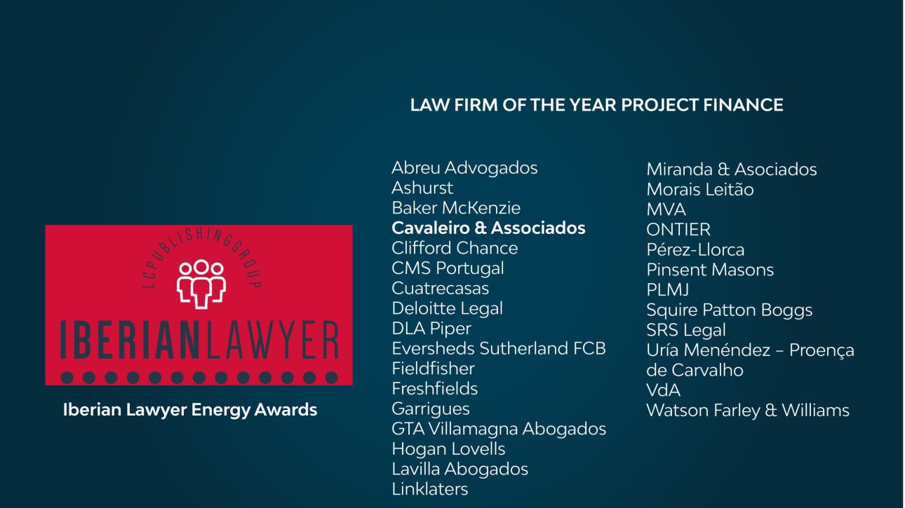 IBERIAN LAWYER ENERGY AWARDS 2023 | LAW FIRM OF THE YEAR PROJECT FINANCE